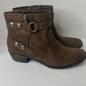 a.n.a Brown Ankle Booties with Silver Accents